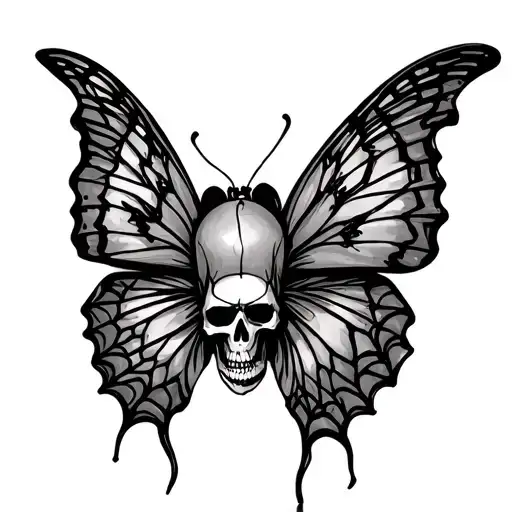 Skulls And Webbed Butterfly Wingswithwebs Ft