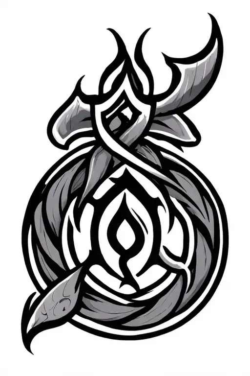 Viking Taoist Symbol Intertwined