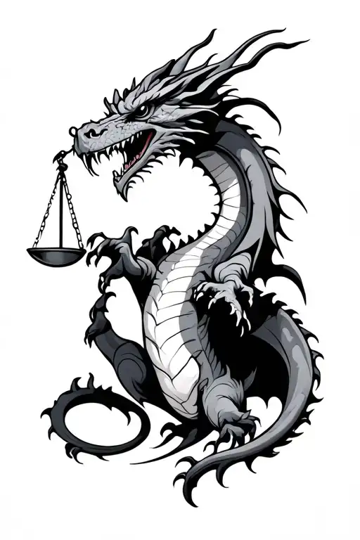 Tattoo Symbolising Justice Pain Love And Power And Overcome In The Darkness Dragon