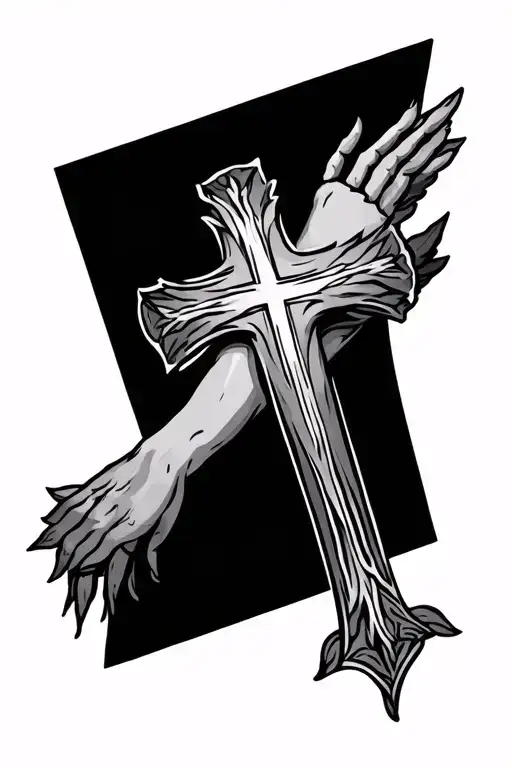 Cross Tattoo On The Forearm