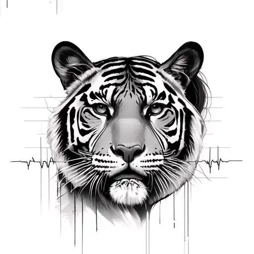 Claire With Ekg Line And Tiger Scratches Across Full