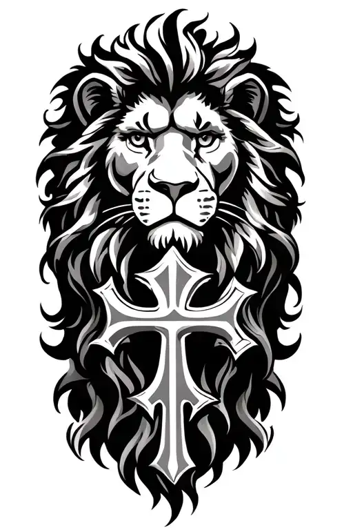 Lion And 3 Crosses