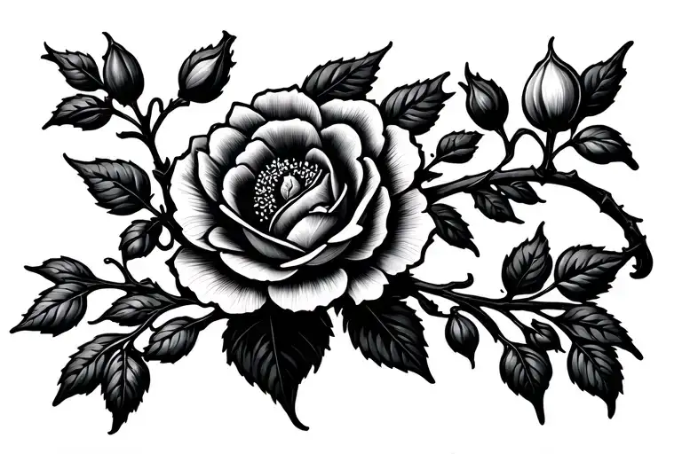 Sweat Pea Flower And Wild Rose Wrapped Vine