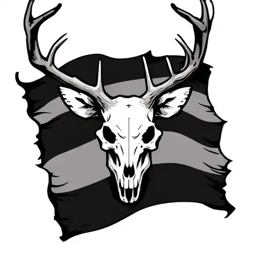 Flag Deer Skull And Cross