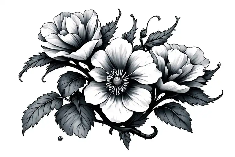 Sweat Pea Flower Wrapped Vine Thin Long