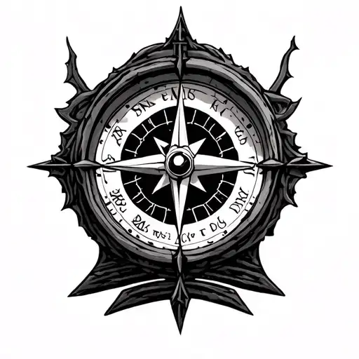 Compass Clock Grave Stone