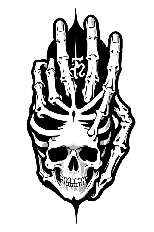 Skelton Hand Tattoo With 23 In The Middle