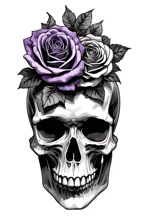 Army Skulls Wedding Love Purple Roses