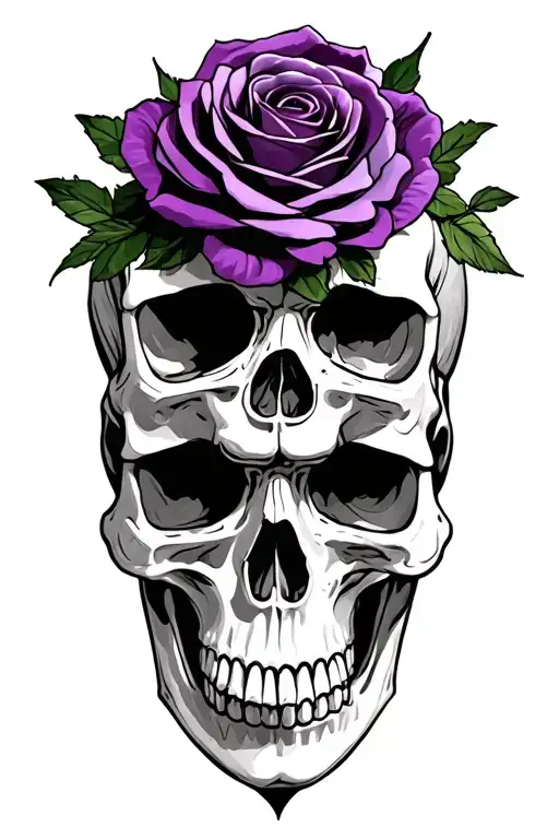Army 2 Skulls Wedding Love Purple Roses