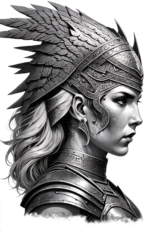 Valkyrie Woman Bust In Iron Armor