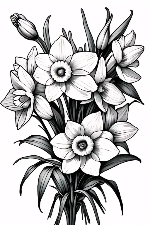 Daffodils And Narcissus Flower Bouquet