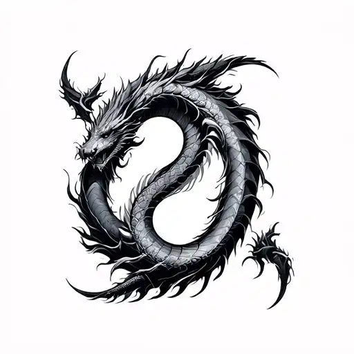 Yin Yang Made Out Of Dragon And Leviathan