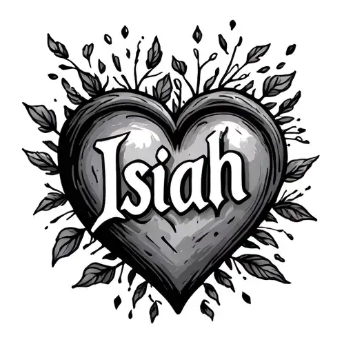 Name Isaiah With Heart