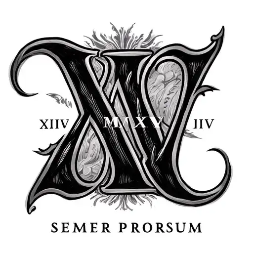 Roman Numberals Xxiv Vii Mmxxv And The Words Semper Prorsum Looping Through It