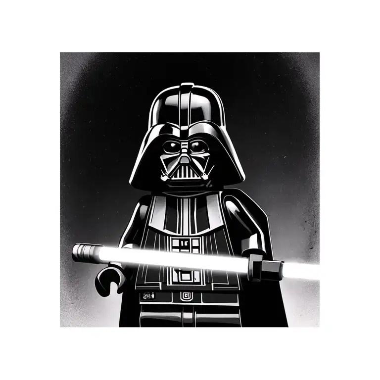 Lego Darth Vader Full Body Holding Lightsaber