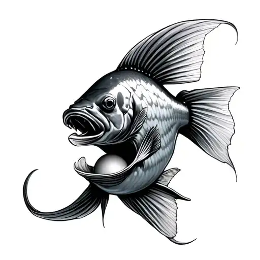 Oscar Fish With Gag Ball In Mouth