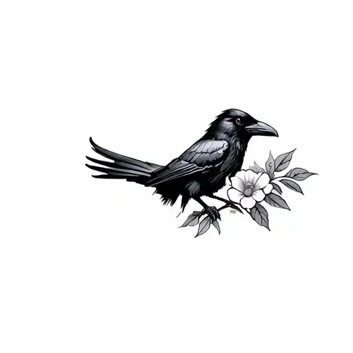 Raven With Church Flowers