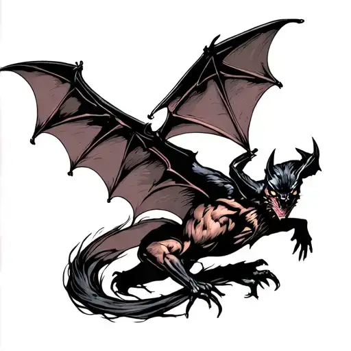 The Bat Spreads Wings Around A Co