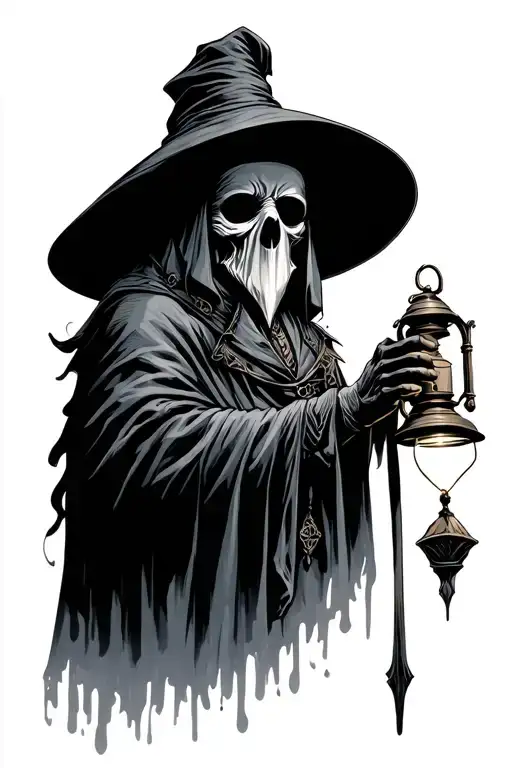 Plague Doctor Holding A Lantern