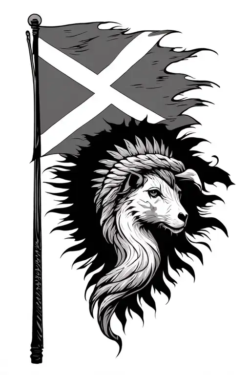 Puerto Rico Flag And Virgo Zodiac Sign