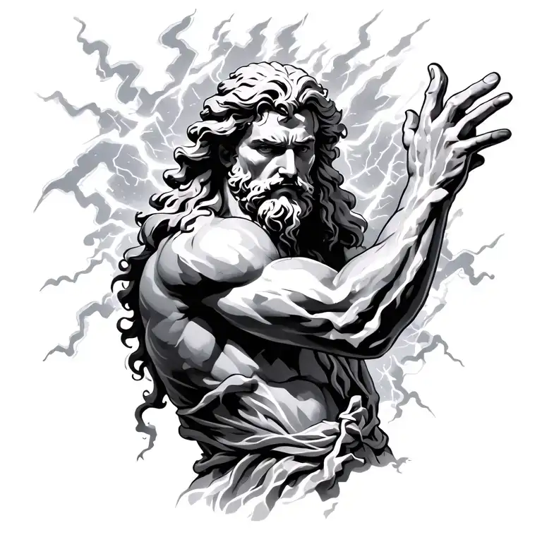 Zeus Throwing Lightning