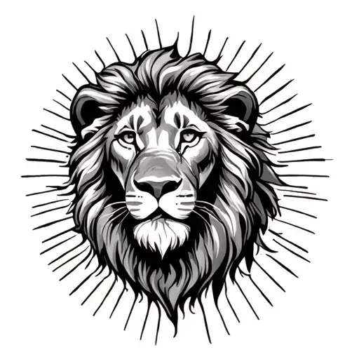 Lion And Sun Rays