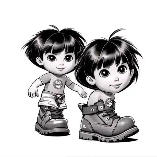 Xxxtentacion As Boots From Dora The Explorer With Dora The Explorer