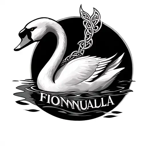 Celtic Swan With Name Fionnuala