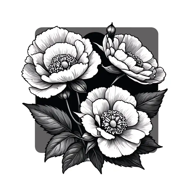Carnation Flower Tattoo With The Name
