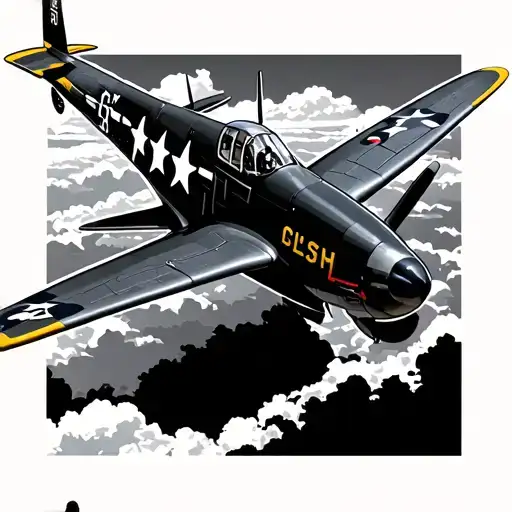 A P51 Mustang Silhouette From A Front Angle
