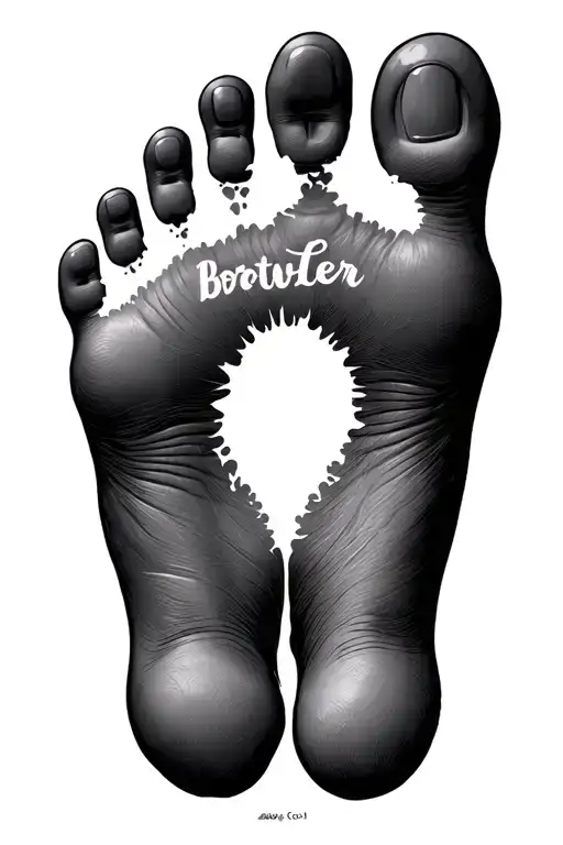 2 Baby Brothers Foot Print With Name