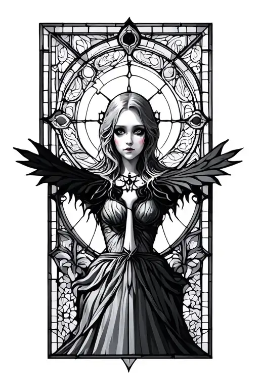Goth Dark Stained Glass Window