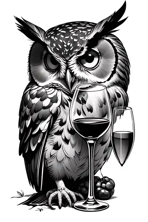 Owl And Wine