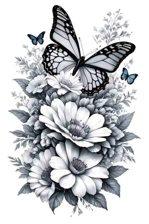 Butterflies And Flowers