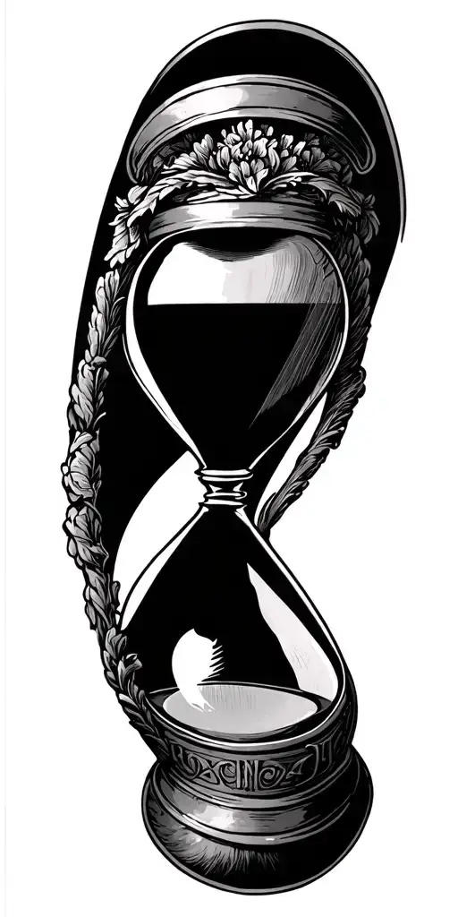 Hour Glass And Family Crest Incorporating Elements