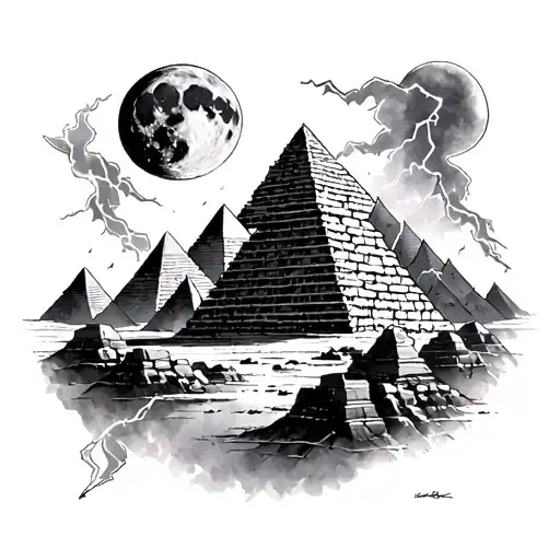 Pyramids Moon Storms Lightning