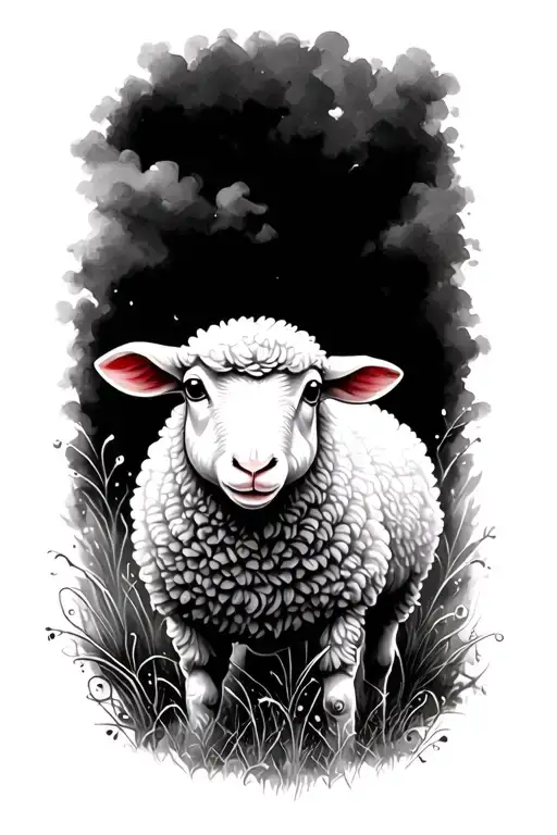 Baby Sheep Tattoo Design