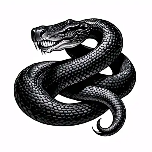 Snake Wrapping An Addison's Disease Symbol Intertwined