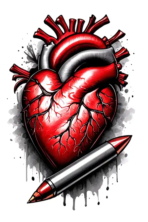 Tyler Red Heart And Bullet