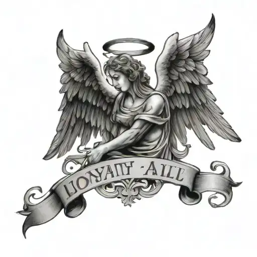 Angel With The Words Loyalty Above All Laws Above It