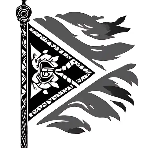 Dominican Taino Tribal Tattoo With The Flag Incorporated