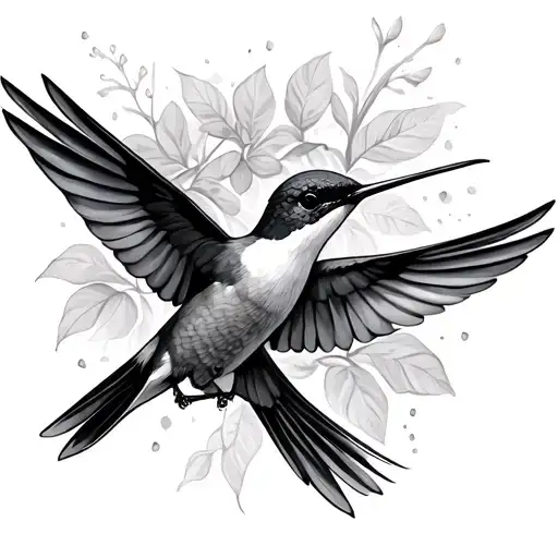 Two Humming Birds Flying Together