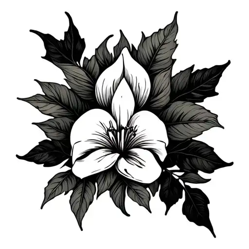 Lys Of Incs With Foliage That Descends On The Bicep In Light