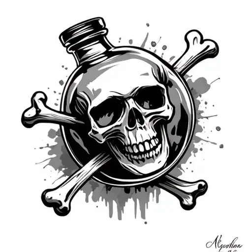 Skull N Crossbones Poison Bottle Morphing