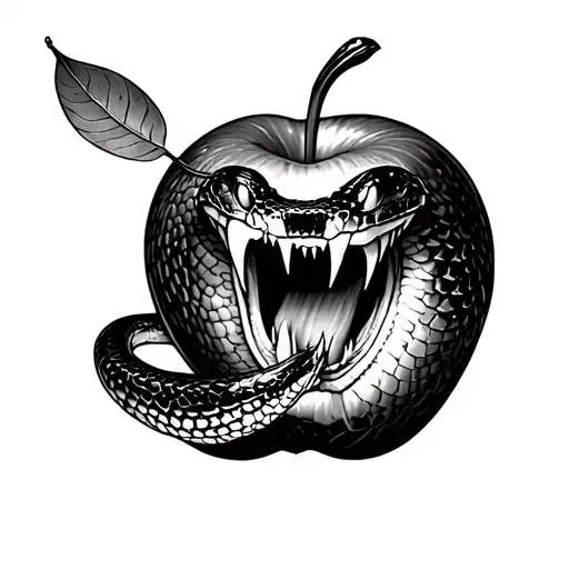 Snake Biting Apple