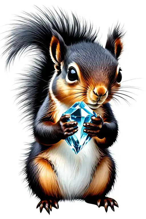 Squirrel Holding A Crystal