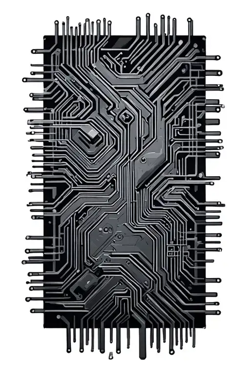 Abstract Microchip Circuit Nature