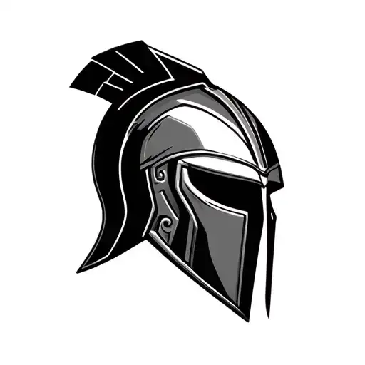 Black And White Realsim Spartan Helmet