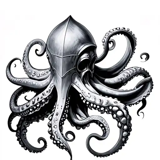 Scary Octopus Knight Realistic