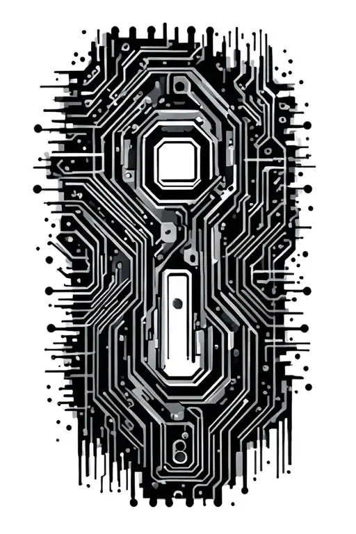 Abstract Microchip Circuit Nature
